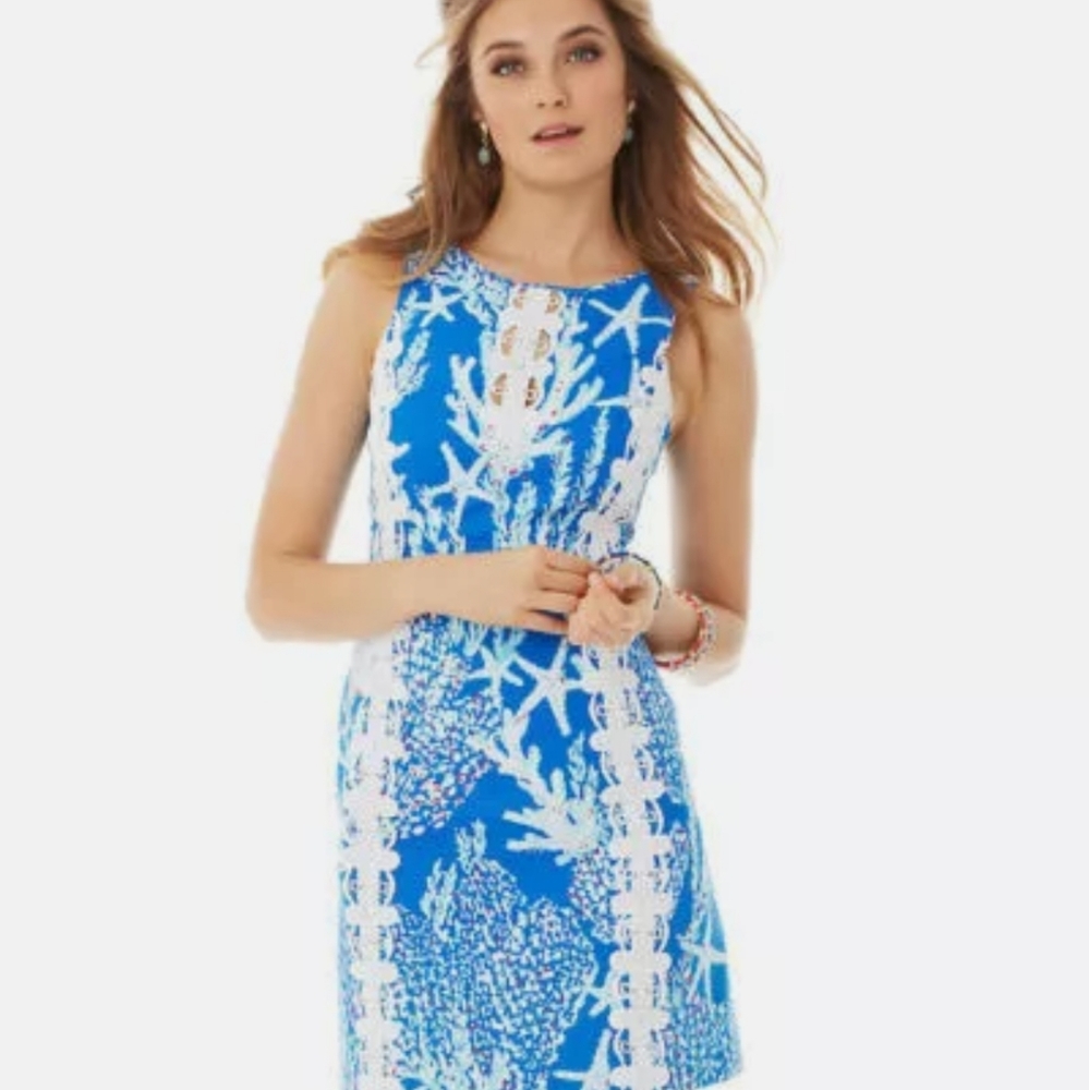 Lilly Pulitzer Ember shift Brewster Blue Good Reef dress Starfish Gorgeous
